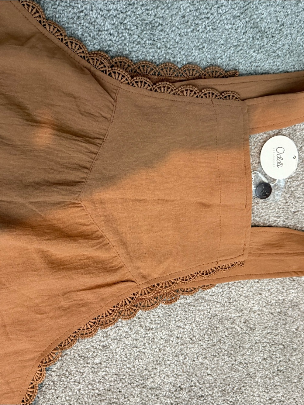 Oddi Wide-Leg Tiered Overalls Jumpsuit in Brown - Picture 7 of 9